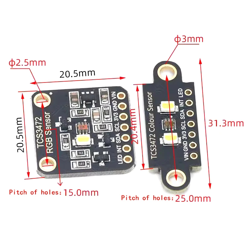 Módulo de reconocimiento de Sensor de Color TCS34725, placa de desarrollo RGB IIC para Arduino STM32