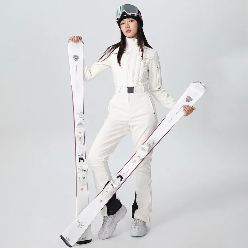 

Winter Slim Fit Woman Windproof One Piece Ski Suit Sets Waterproof Warm Snowboard Sports Breathable Wear Resistant Snow Clothes