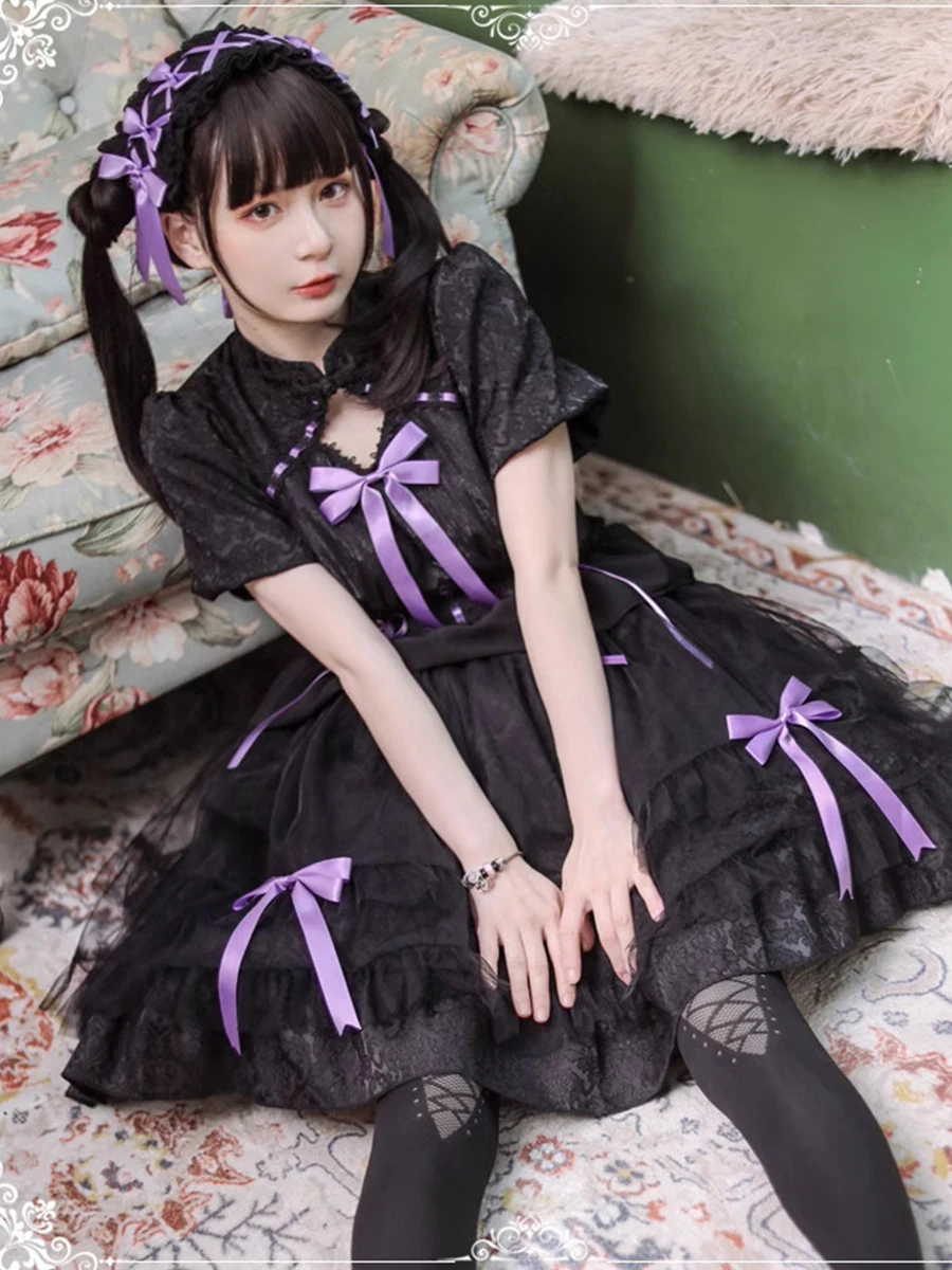 

Cos Chinese Style Cheongsam Improved Princess Dress Sweet Girl Loli Lolita Dress Stage Performance Tea Party Dress