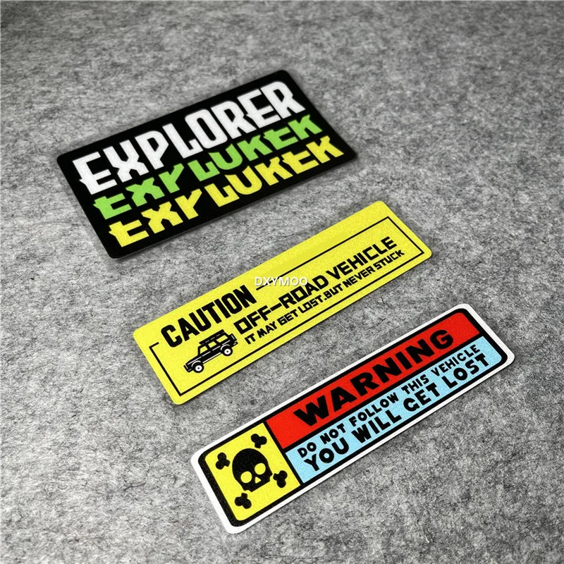 Explorer Caution Off Road Vehicle Warning Do Not Follow Get Lost Car Stickers Auto Body Window Tail Graphic Decal