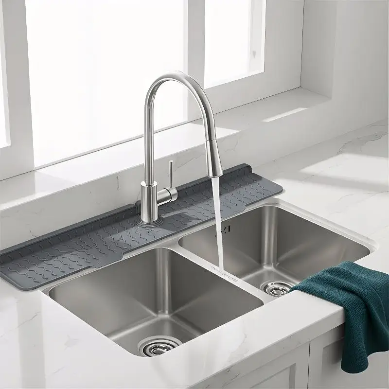 

Waterproof Kitchen Sink Splash Guard Wide Coverage Mat for Faucet Area Keep Counter Dry Easy Clean