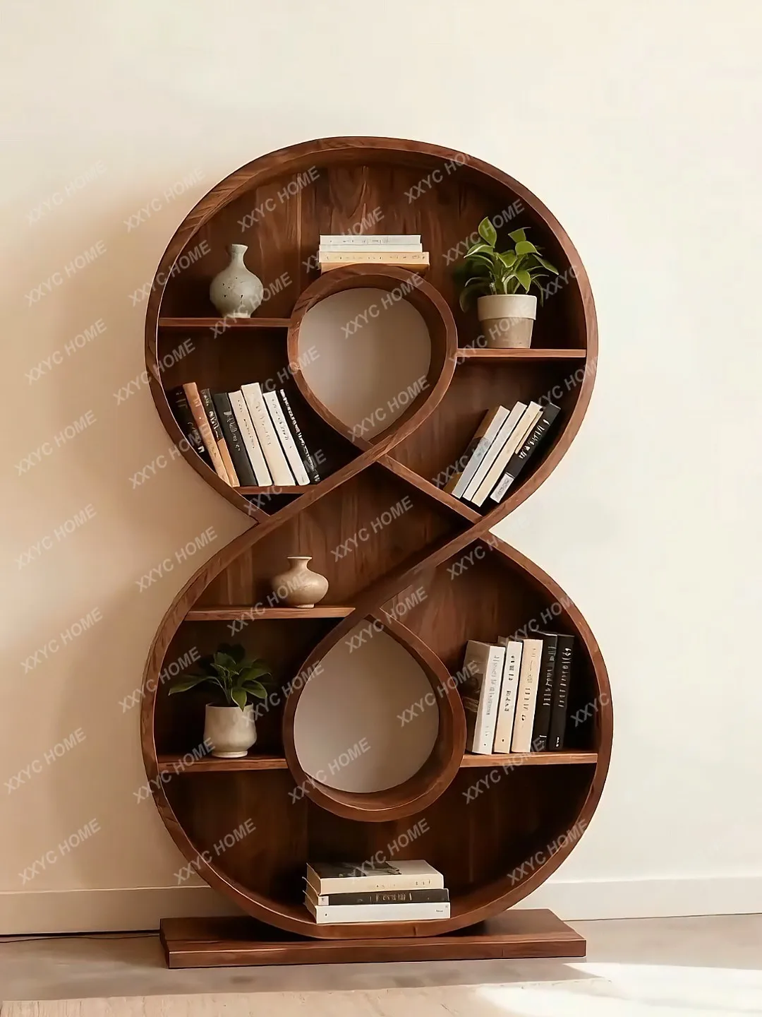 

Bookshelf living room creative shelf solid wood special-shaped bogu shelf