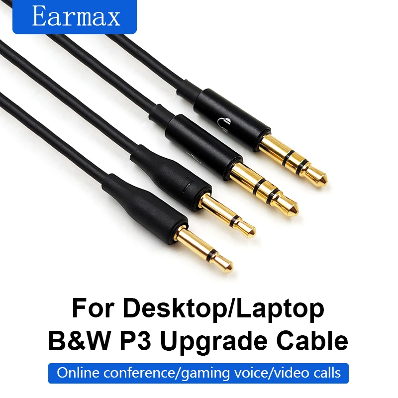 For B&W P3 1 More H1707 V10 V12 HIFIMAN HE560 HE350   HE400S Replaceable Connection PC Laptop Video Game Voice Headphone Cable