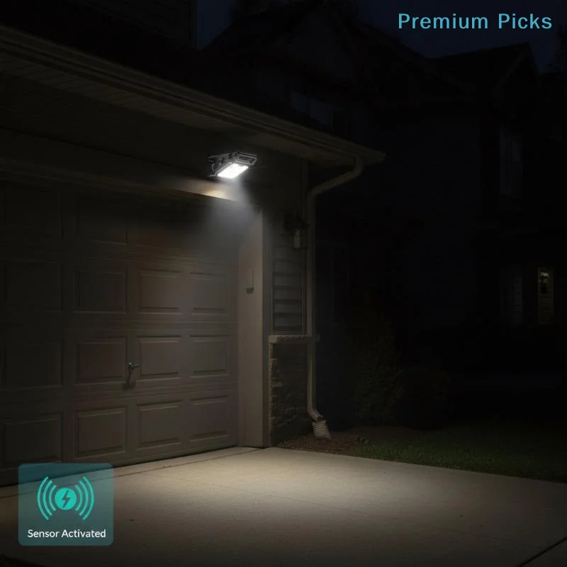 Solar Clamp on Sensor Motion Lights Outdoor Waterproof Work Light 3 Lighting Mode Camping Lamp Fence Wall Garage Led Lamp