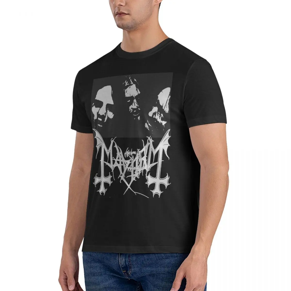 Leisure Chimera Bandnblack Metal T-Shirt for Men Round Collar Pure Cotton T Shirts Mayhem Short Sleeve Tee Shirt