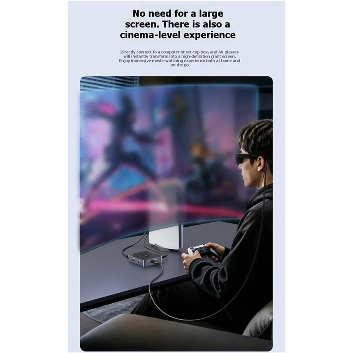 AR Glasses Adapter -Compatible to Type-C 4K60Hz with PD100W, 2K120Hz -Compatible to USB-C Display Converter
