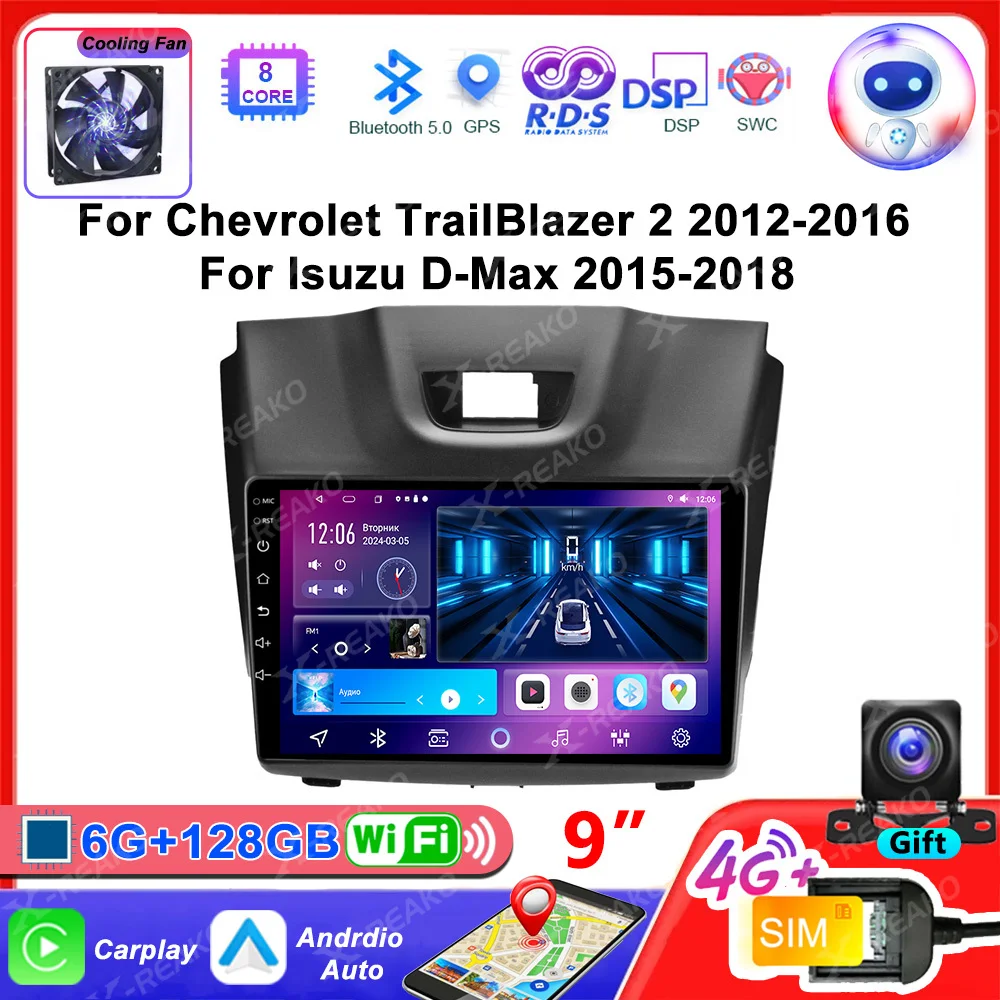 

2 Din Android Car Radio Multimedia Player GPS Carplay Auto For Chevrolet TrailBlazer 2 2012 - 2016 For Isuzu D-MAX 2 2012 - 2018