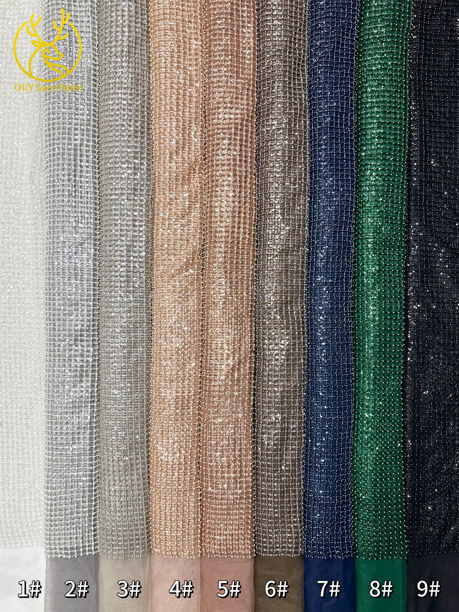 Luxuriöser Partykleid-Spitzenstoff, Tüll-Spitzenstoff mit Perlen, Hochwertiger Pailletten-Netz-Spitzenstoff für Hochzeitskleider, 5 Yards – Detail 32