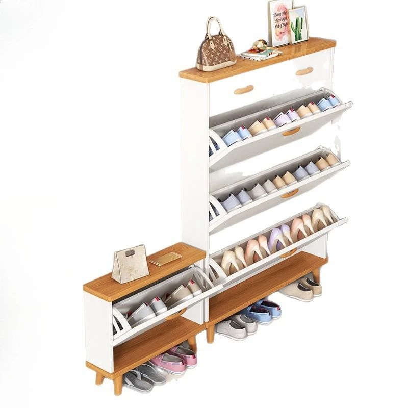 

Скандинавский шкаф для обуви, бытовая дверь, опрокидывающееся ведро, шкаф на крыльце, маленькая квартира, узкая многослойная полка для хранения обуви