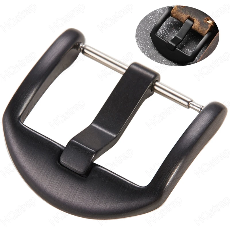 22mm 24mm 26mm Watch Buckle Black Accessories Stainless Steel Button Watch Repair Tools Strap Clasp Matte