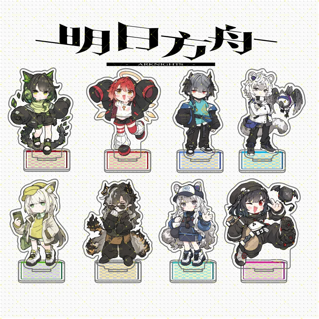Arknights Acrylic Stand Keychain Saria Exusiai Logos SilverAsh Goldenglow Chongyue Anime Desk Ornament Collection Gift  Cartoon