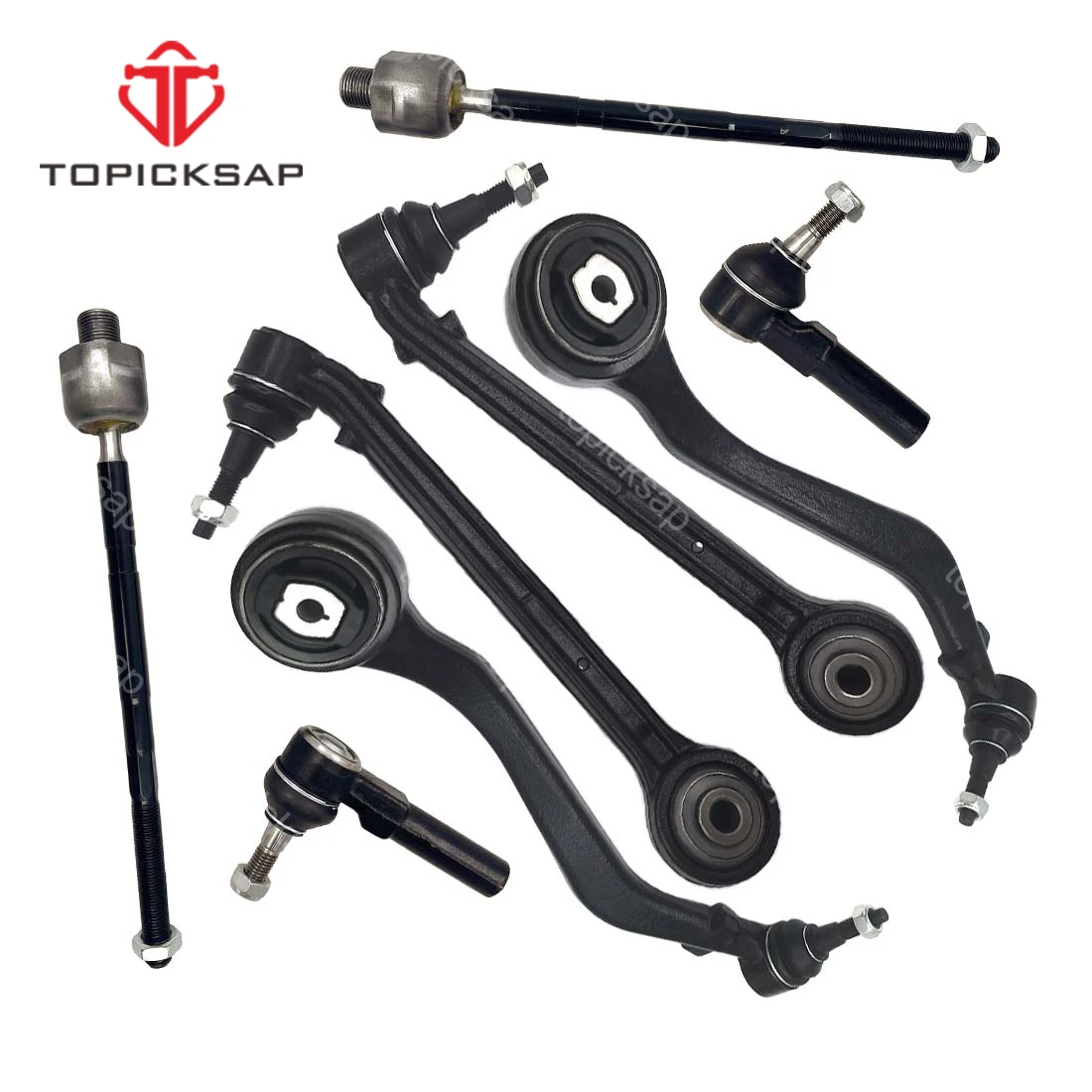 TOPICKSAP 8Pcs Front Lower Control Arm w/Ball Joints Sway Links Tie Rods Assembly Kit for Chevrolet Camaro 2010-2013 2014 2015