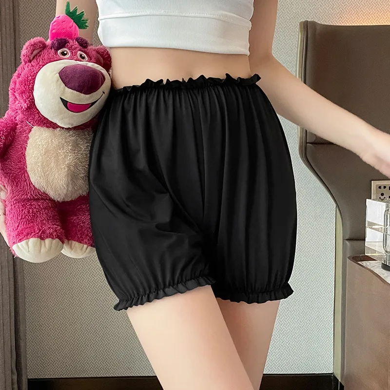 

Защитные короткие брюки с защитой от воздействия, женские элегантно созданные для юбки, свободные брюки с тыквой JK Lolita Girls, милые белые короткие брюки с бутонами