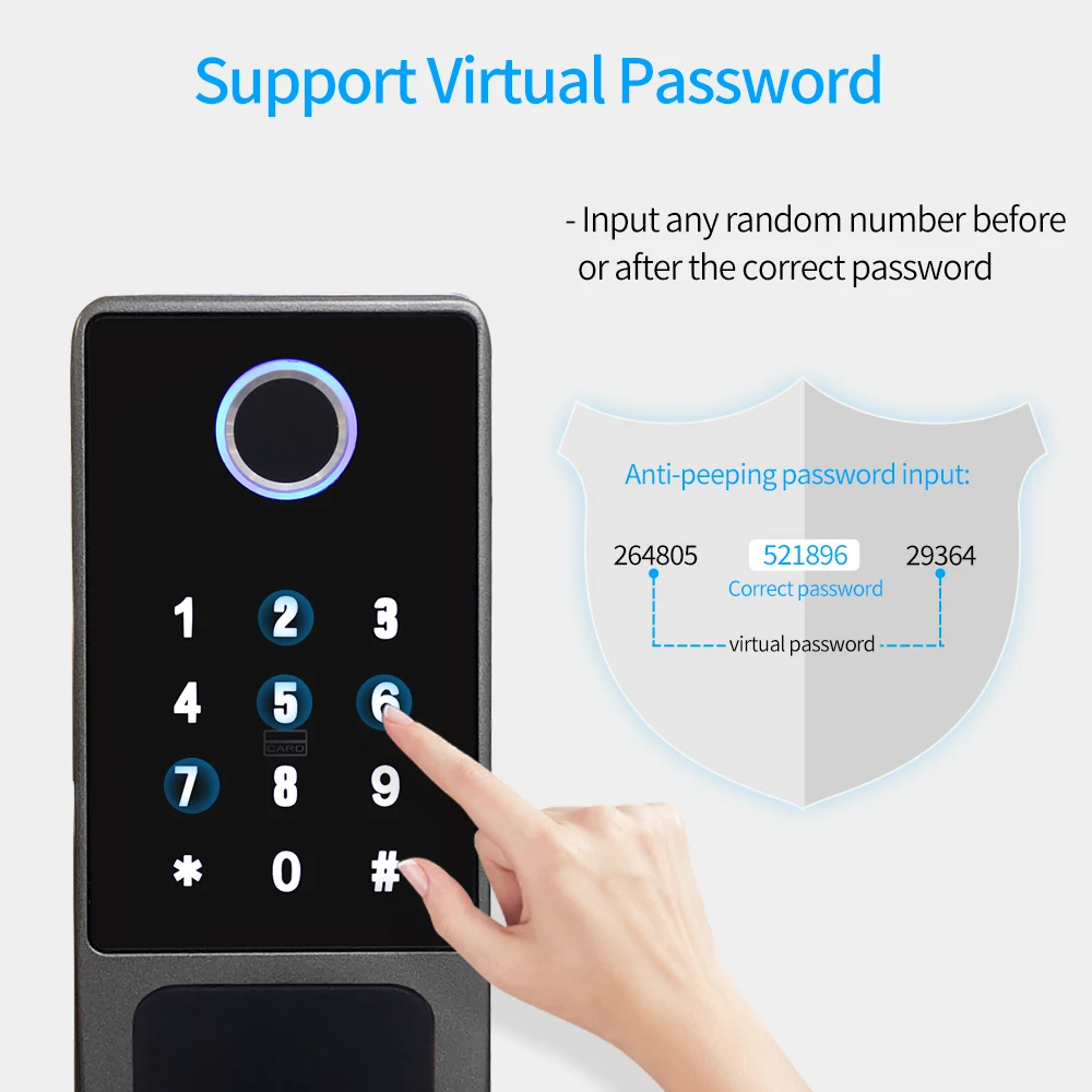 Bluetooth TTLOCK Smart Fingerprint Door Lock IP65 Waterproof APP Open Electric Rim Motor Lock Wifi Connection by M1 Gateway Key