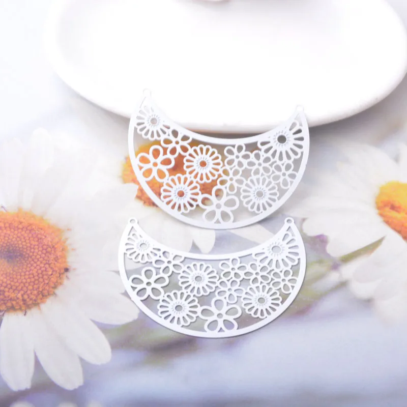 20 Stück Ausverkauf AA4301 Messing Schmuck Mond Anhänger DIY Damen Ohrring Halskette Zubehör – Detail 8
