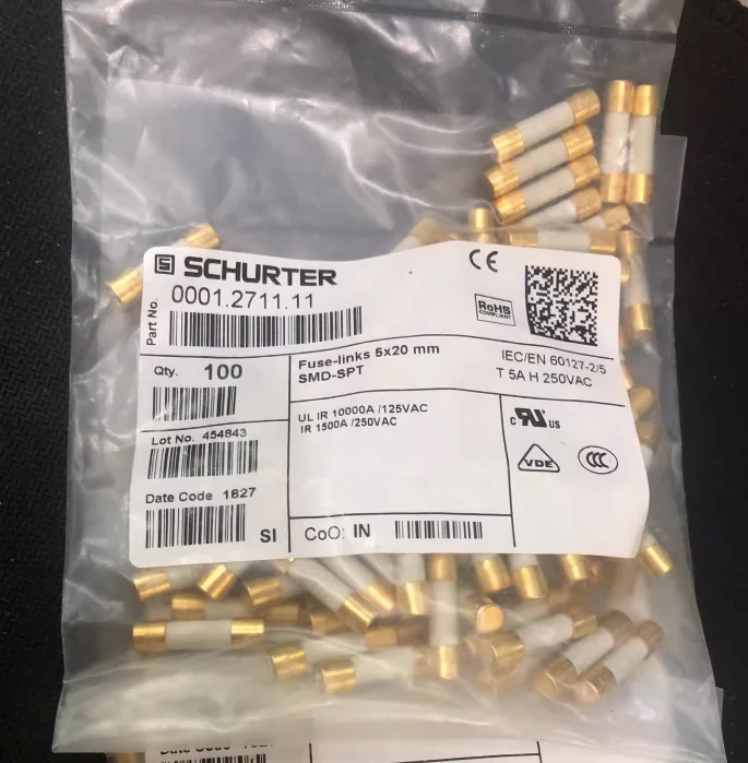 4pcs/lot Original Switzerland SCHURTER Alloy gold-plated audiophile fuse T1A-T16A 5x20mm free shipping