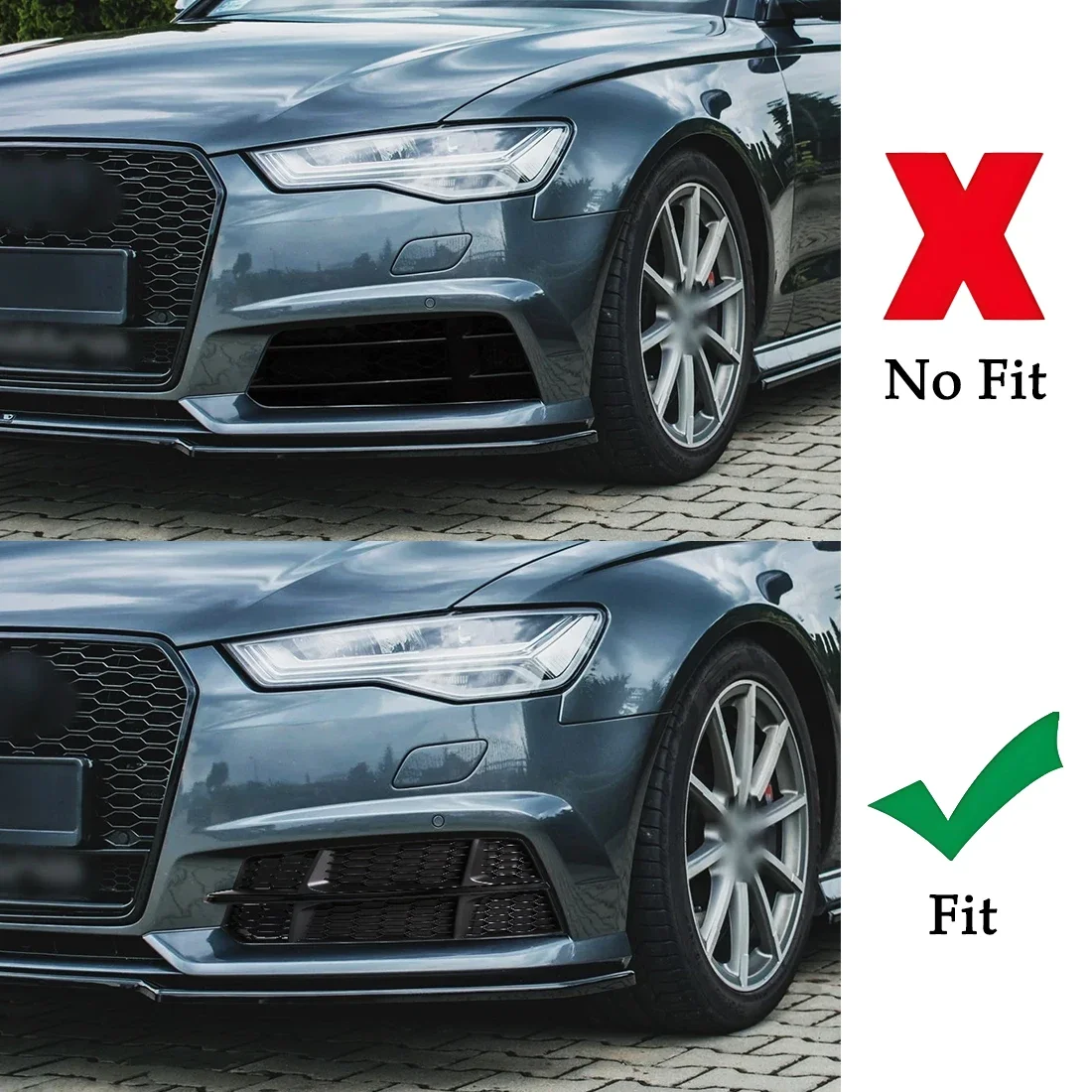 2 Stuks Auto Voorbumper Licht Cover Voor Audi A6 C7 A6L S-Lijn 2015 2016 2017 2018 Mistlamp honingraat Hex Grill 4G 0807681 EEN