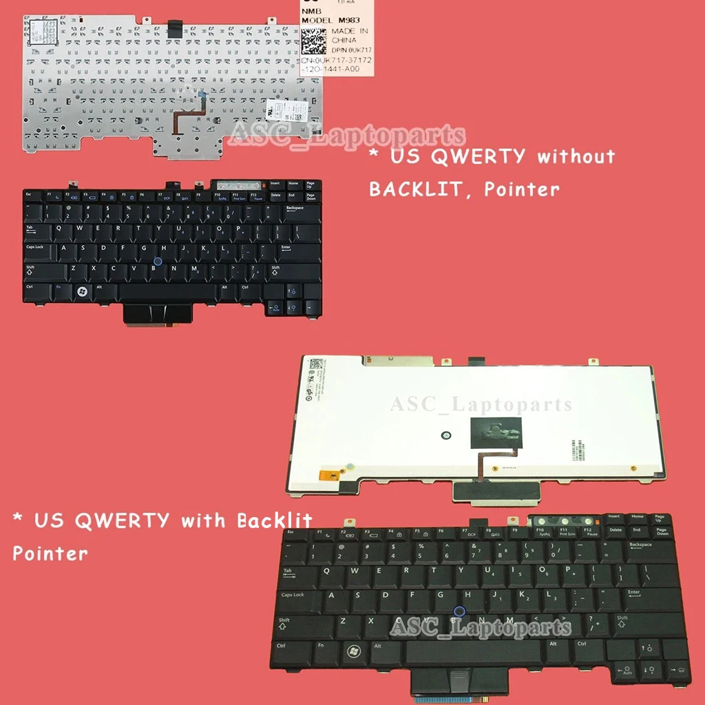 

New US Keyboard for Dell Latitude E6400 E6410 E6500 E6510 E5410 E5510 E5400 E5500 HT514 Precision M2400 M2500 M4500 Black, Point