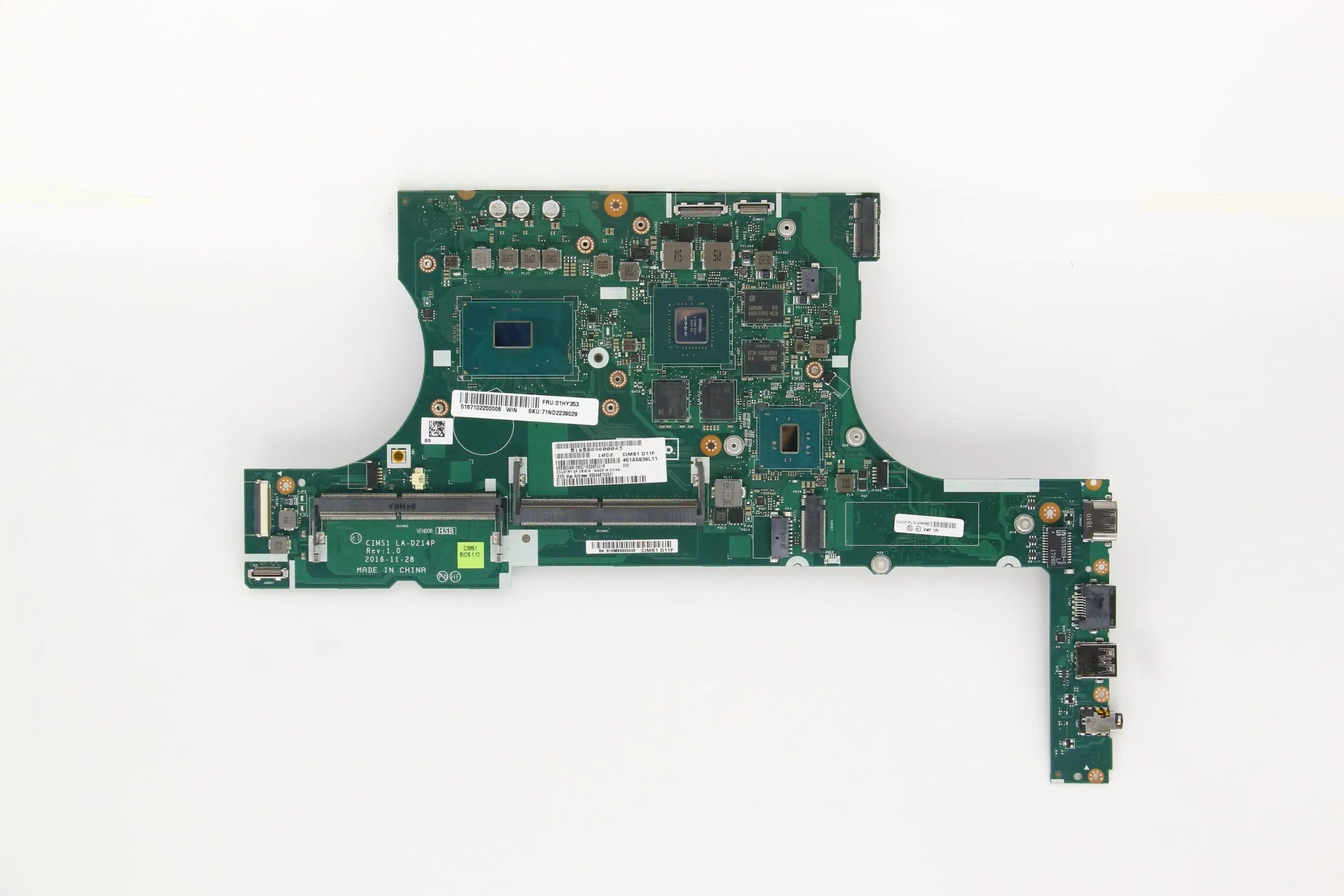 SN LA-D214P FRU PN 01HY353 CPU intelI77700HQ Model Number Multiple optional replacement S5 2nd Gen  Laptop ThinkPad motherboard