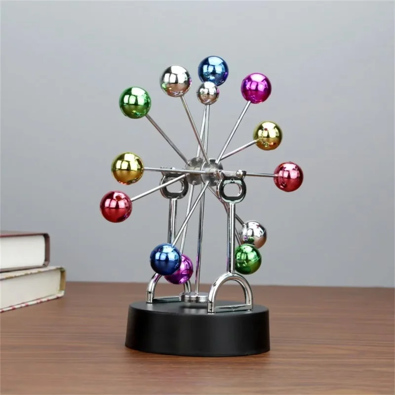 Ferris Wheel Perpetual Motion Apparatus Creative Rotating Simple Newton Pendulum Ball Physical Magnetic Balance Wobbler Gifts view 4