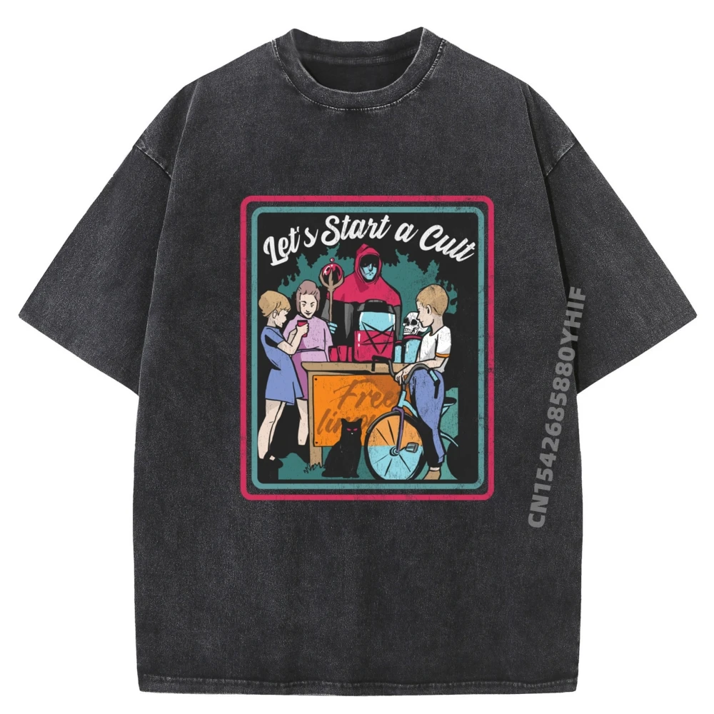 

Outdoor Vintage Child Game Horror Let Men T-shirt Graphic Tees Minimalist Washed Shirt High Quality Printed Tops