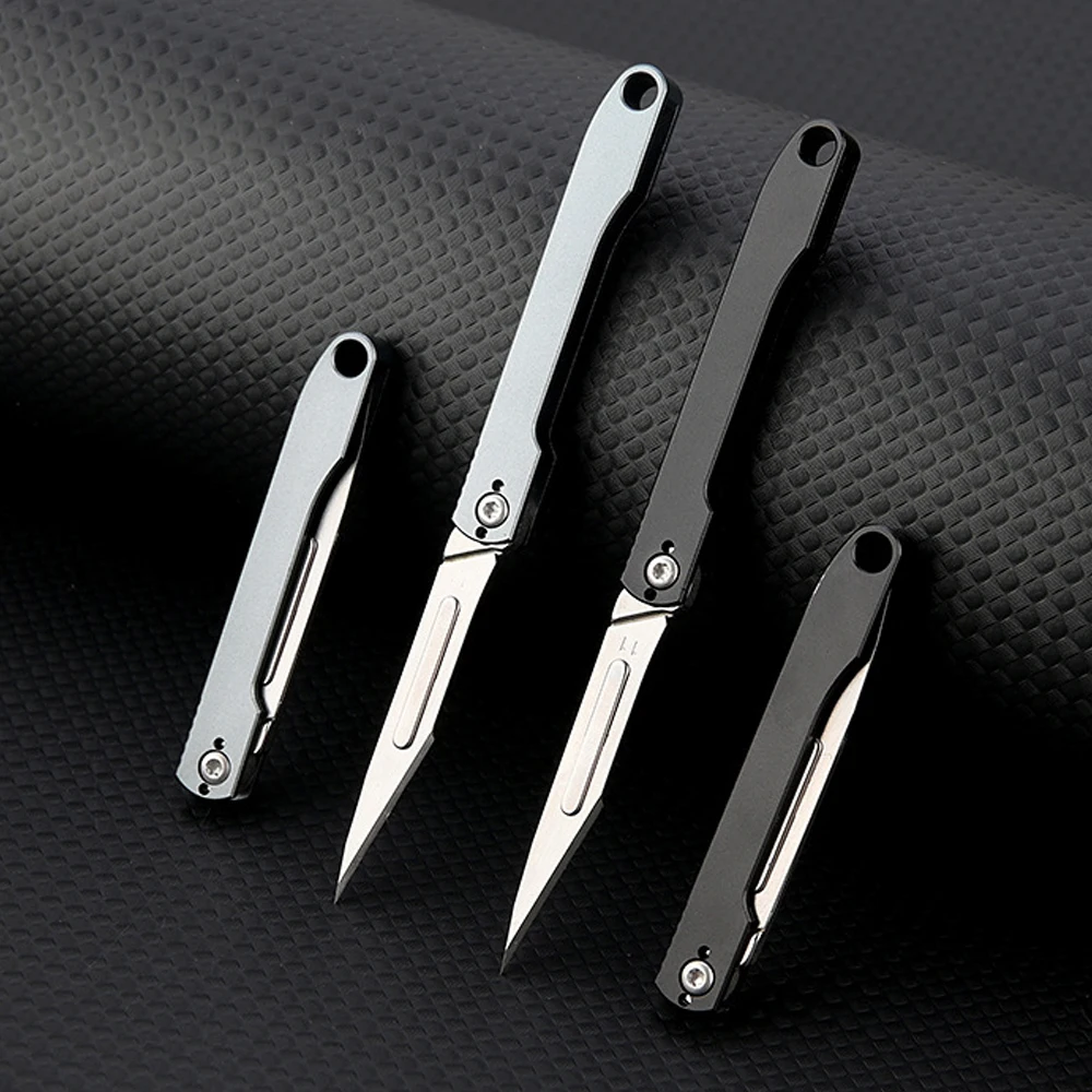 Multifunctional Outdoor Small Folding Pocket Knife EDC Sharp Utility Knife Mini Survival Scalpel Keychain Box Cutter Pocketknife