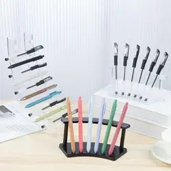 School office supplies Storage 6/12-Slots Transparent Nail Brush Holder Display Stand Makeup Brush Rack Acrylic Pen Holder