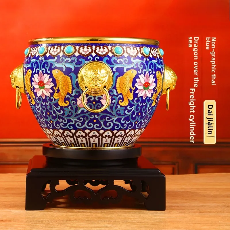 Cloisonne Longteng Sihai Lucky Cylinder Feng Shui Crafts Ornament Cornucopia Opening Gifts Home Furnishing