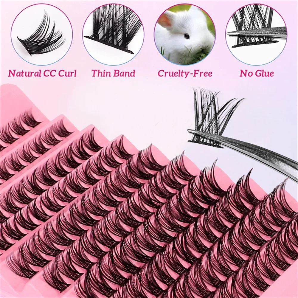 Eyelashes Extension Cluster Lashes Individual Full Volume Lashes Natural Look 8-16MM DIY False Lashes Mink D Curl 120 Pcs Fake