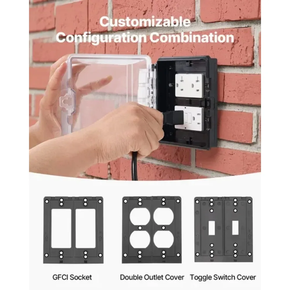 Крышка наружной розетки 2-местная запираемая всепогодная крышка электрической розетки