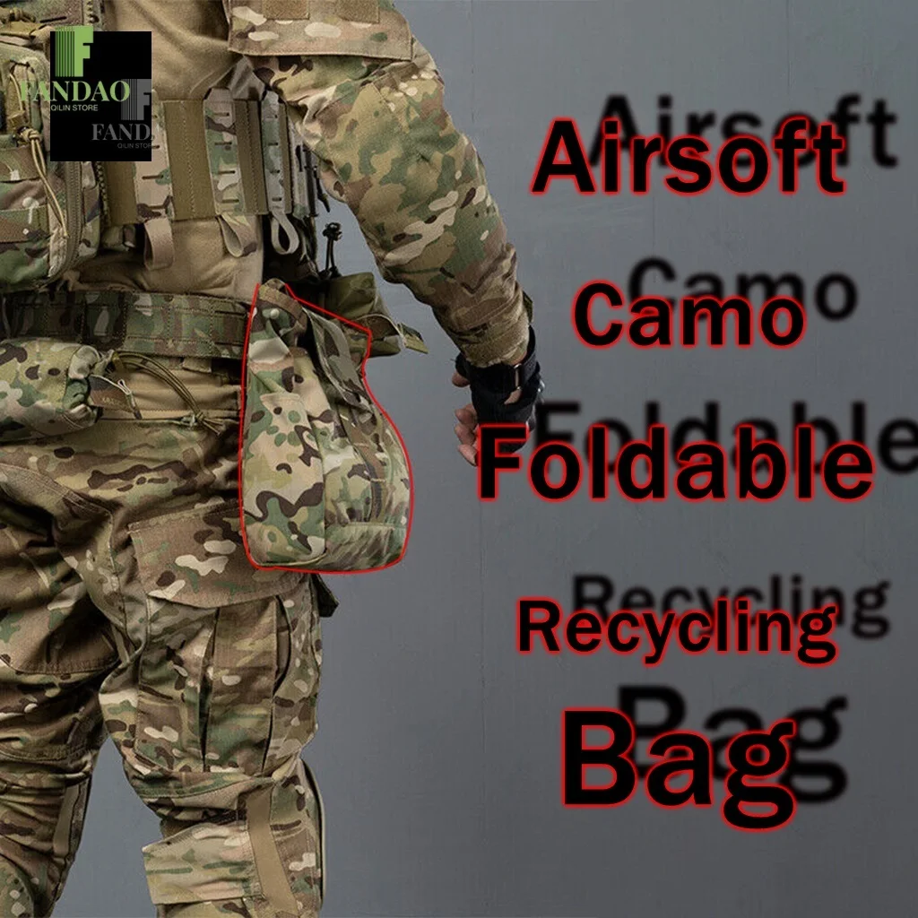 Tactical Foldable Recycling Bag Magazine Dump Pouch MOLLE Drop Pouch Airsoft Paintball Gear Bag Multiple Pockets