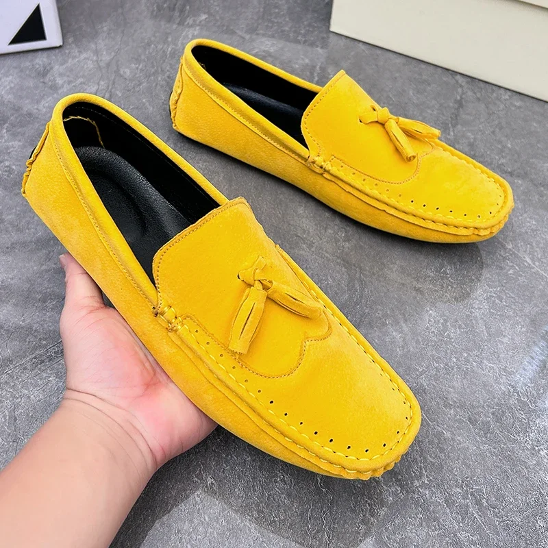 YRZL Loafers Men Casual Shoes Tassel Brogue Big Size Driving Shoes Men Loafers Moccasins Breathable Slip on Loafers for Men