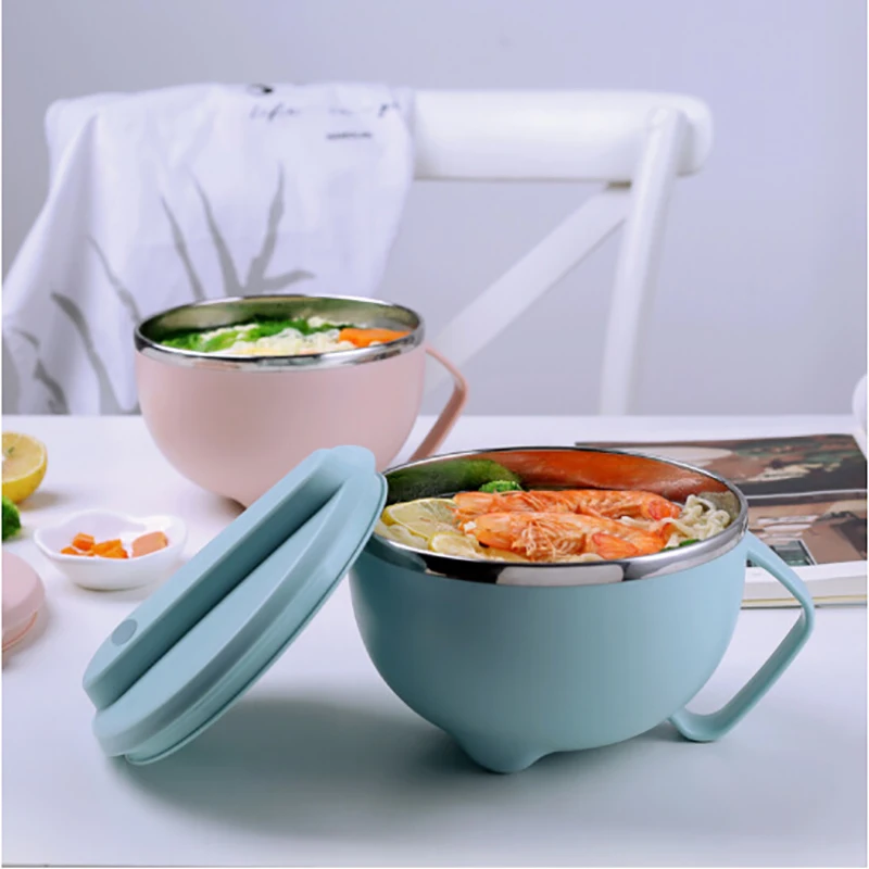 

Airtight Instant Noodles Bowl Stainless Steel Portable Handle Japanese Bento BOX Picnic Camping School Office Kid Lunch Box