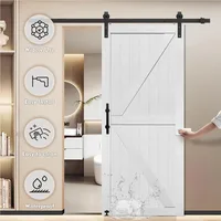 MDF Barn Door 26x84in with Sliding Hardware Kit, Waterproof PVC 4