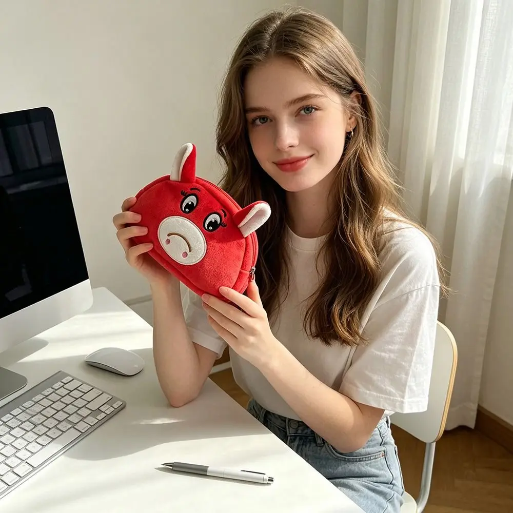 New Pencil Case Horse Shape Large Capacity Storage Bag Multi-purpose Stationery Pouch Earphones Storage