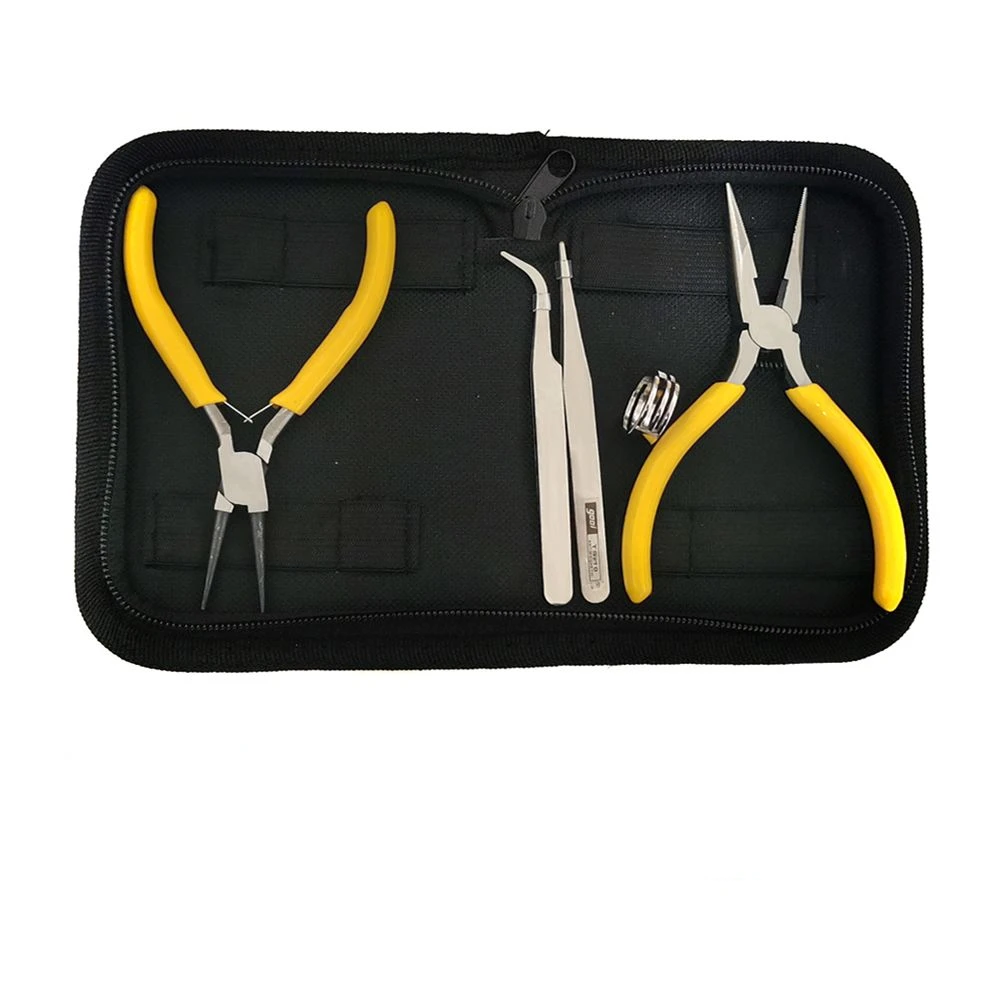 5-Zoll-Zange Set Zange flache runde Nase Ende Schneiden Wickel zange Schmuck Herstellung Hardware Werkzeug tasche