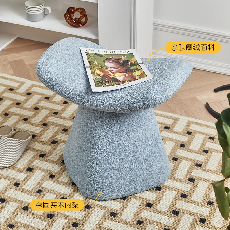& Minimalist Stool Elegant Design Solid Wood Structure Light Luxury Multifunctional Dressing Bench for Girls Bedroom Entryway Us