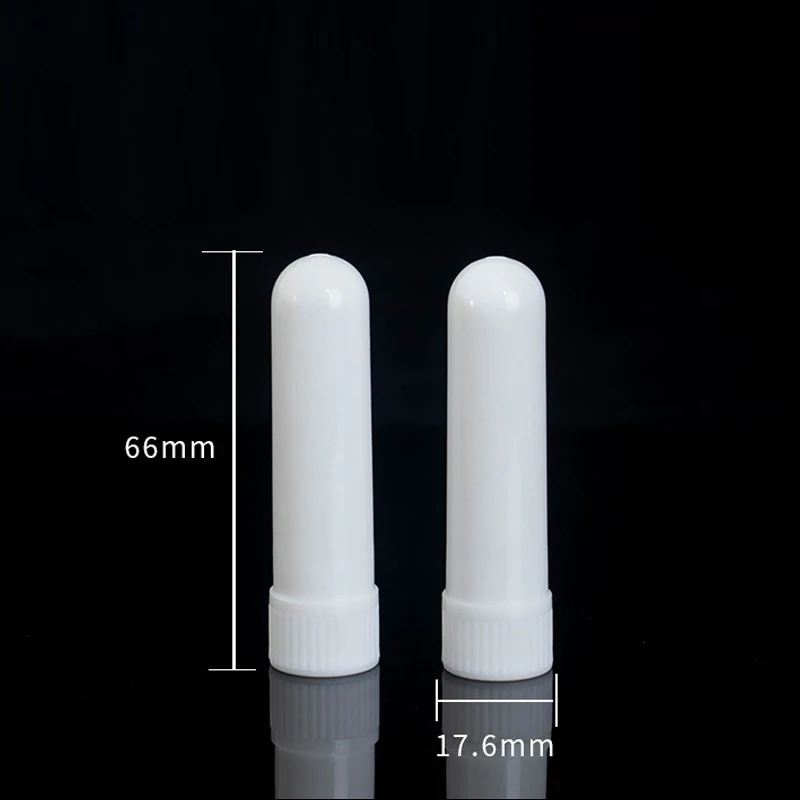 50Pcs Empty Refillable Plastic Nasal Inhaler Tubes w/ Wicks Blank Nasal Inhaler Container For Aromatherapy Perfume Essential Oil