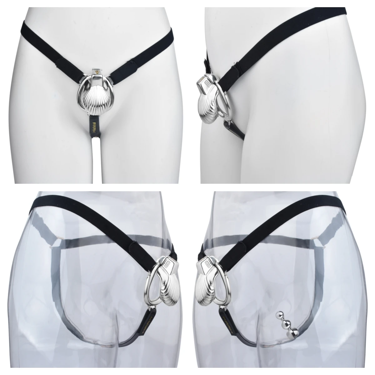 FRRK Mini Silver Shell Femboy Chastity Cage สแตนเลสสตีลเข็มขัดล็อคแหวน Cock Bondage เพศของเล่นสําหรับ Sissies ผู้ชาย Sextoy