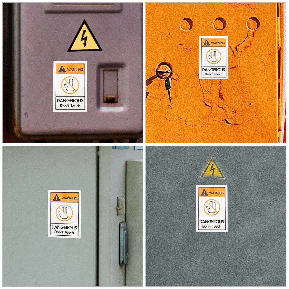 3 Pcs Warning Sign Don't Touch Label Sticker Decal Stickers Peeling Caution Danger Pvc Please Not Decals