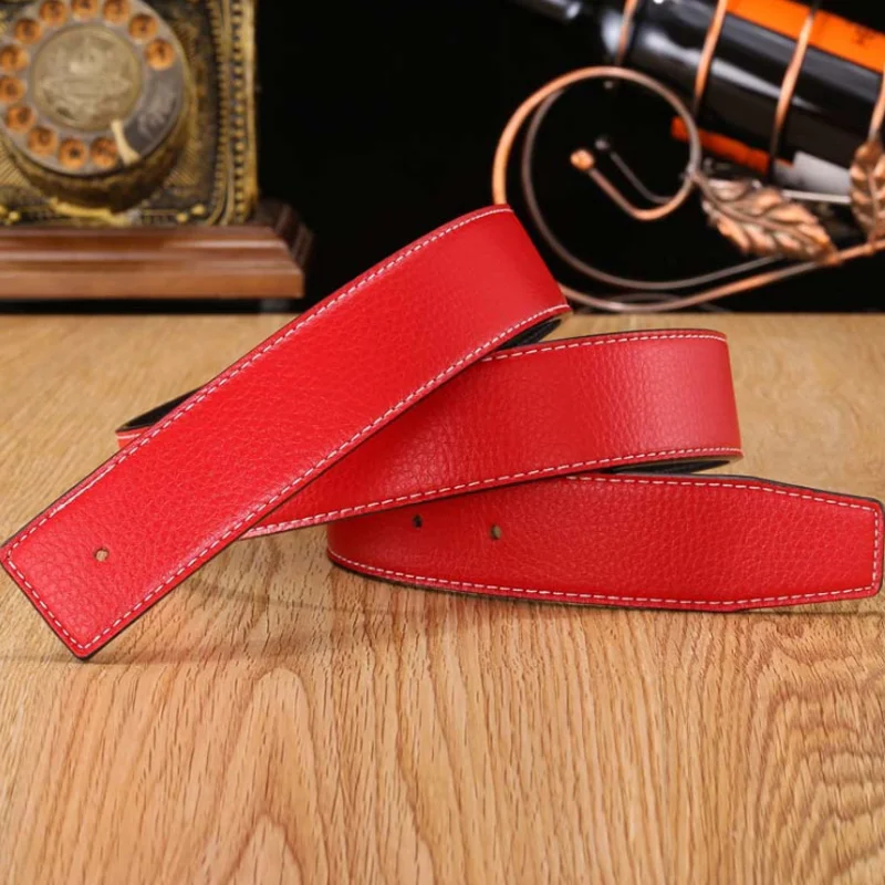 Replacement Men\'s Belt Strap Durable 38mm Genuine Leather No Buckle Hot Fashion DIY New 7 Colors