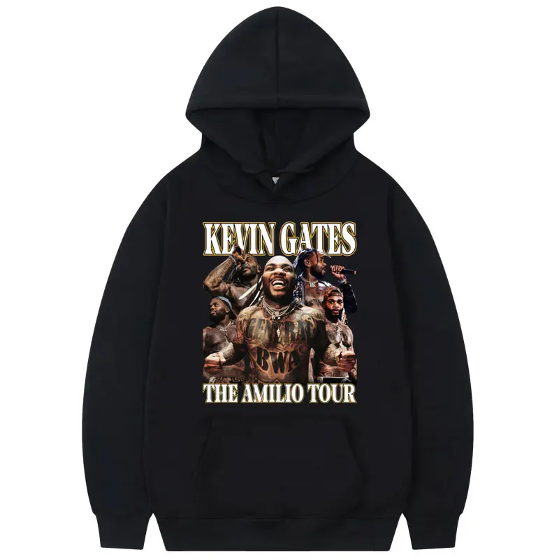 

Rapper Kevin Gates Graphic Hoodies The Amilio Tour 2025 Merch Pullovers Men's Women's Clothing Fashion Hip Hop Hooded Sweatshirt