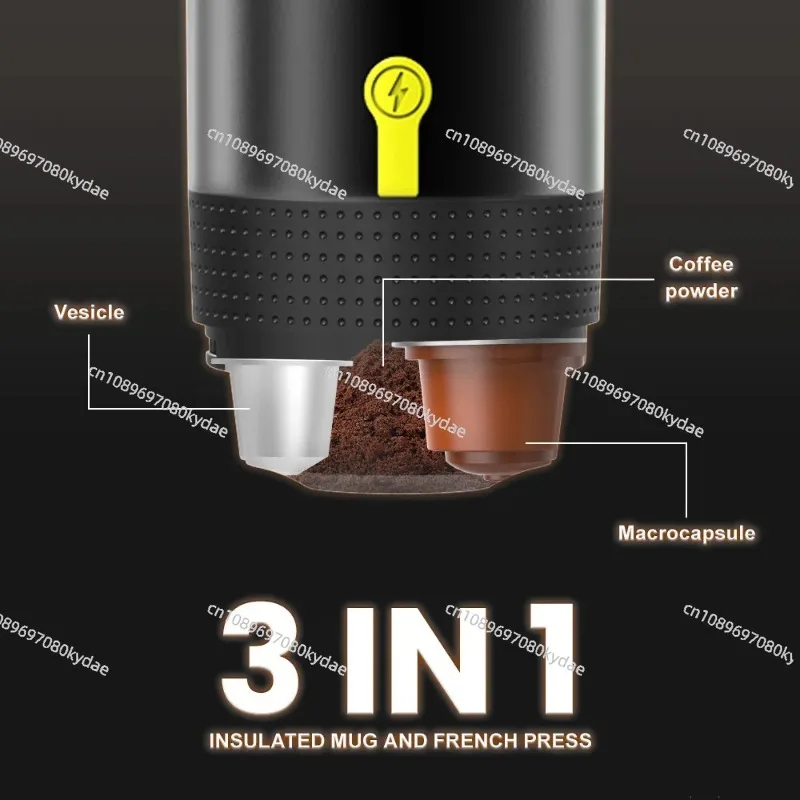 High Quality 12v 220v Mini Automatic Espresso Portable Coffee Machine Portable Espresso Maker with Adaptor,car Charging Cable