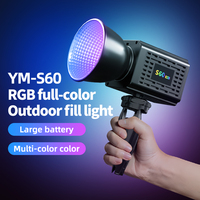 Portable Handheld COB Fill Light 60W High Brightness RGB Full Color Built-in Battery youtube Video Live Camera Light with Stand