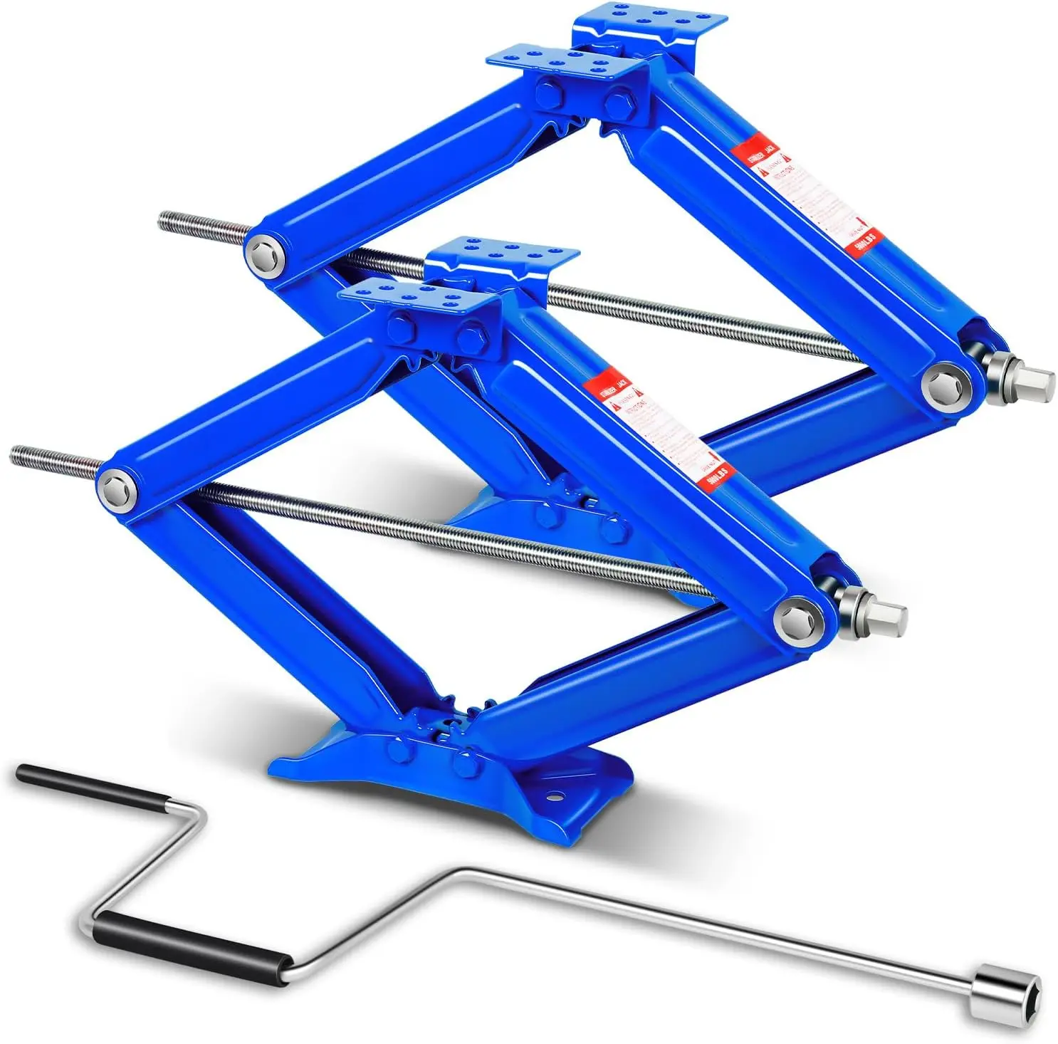 

2pcs 5000lbs RV Trailer Stabilizers & Levelers: Scissor Jacks with Quick-Turn Speed Handle, Height Range 4" to 24" CAAP-TOLS-SJK