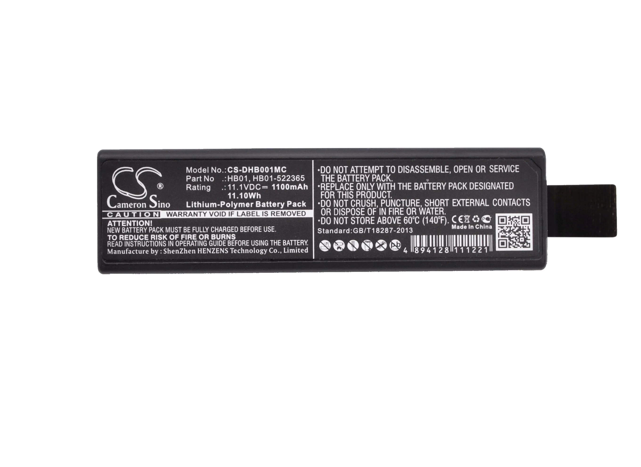 GreenBatteryPower CameronSino 1100mAh 11.1V  12.21Wh Camera Li-Polymer Battery for DJI Osmo, Zenmuse X3, X5 ,X5R,  HB01-522365