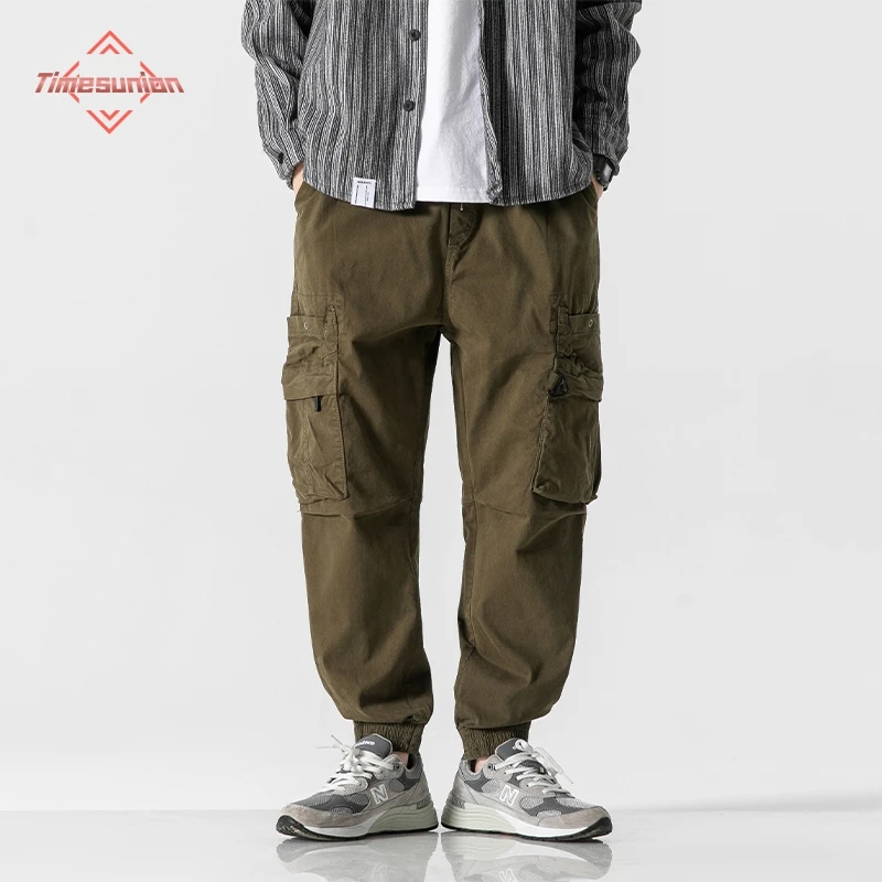 

American Vintage Functional Cargo Pants Men Clothing High Quality Khaki Casual Jogging Pants Harajuku Tactical Joggers Trousers