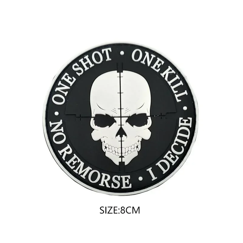 PVC Sniper Rifle Hook and Loop Patch Personality Skull Morale Badge Crosshair Hat Cloth Patches Tactical Backpack Stickers