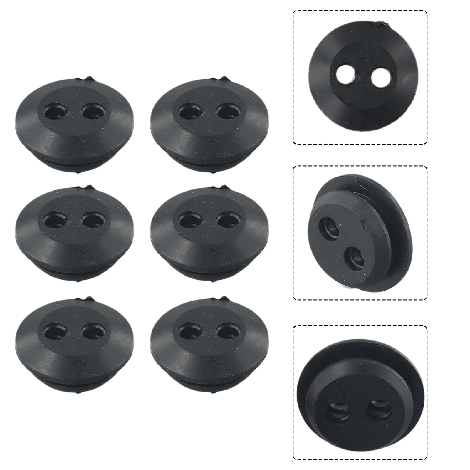 6Pcs/set Rubber Grommet 2 Hole Fuel Tank Seal Grommet Fuel Tank Rubber Grommet Used For Hedge Trimmer Brush Cutter