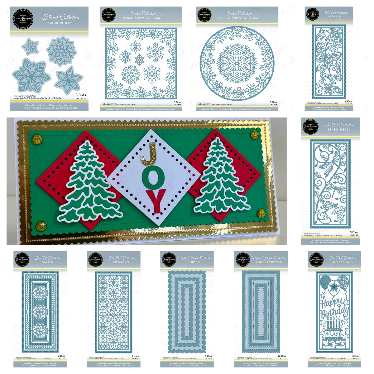 

Happy Birthday DL Joy Christmas Greetings Metal Cutting Dies Scrapbooking Craft Supplies DIY Make Photo Album Mould Embossing